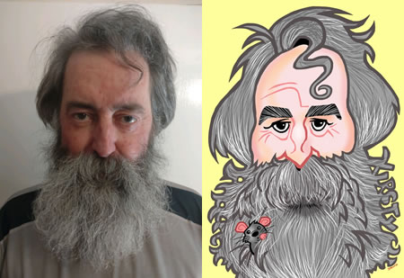 mens shed caricature